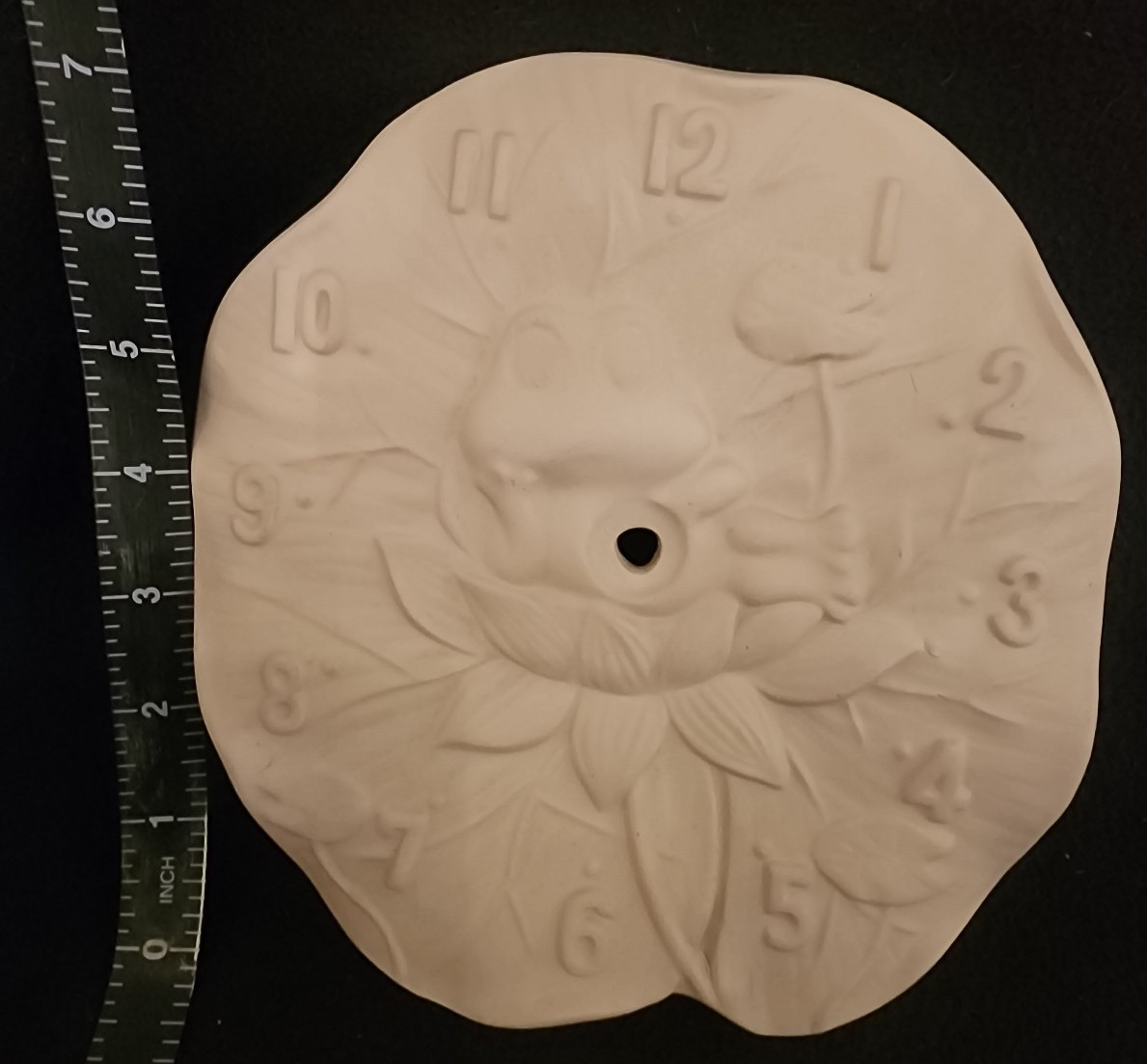 Ready to Paint Ceramic Bisque Gorgeous Frog on Lily Pad Clock Holder