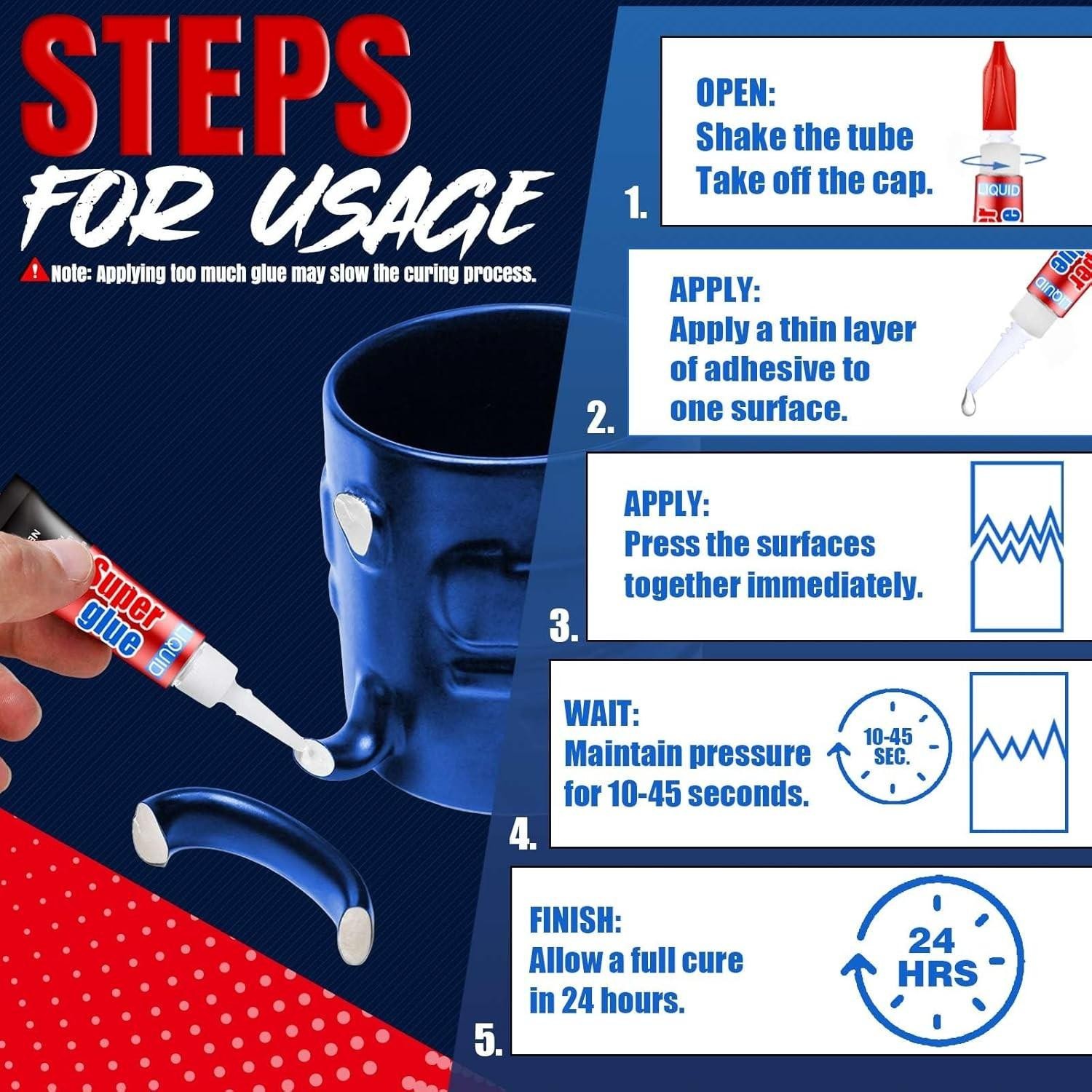 12 Pack Super Glue Liquid 3g Fast Dry Cyanoacrylate Adhesive Clear