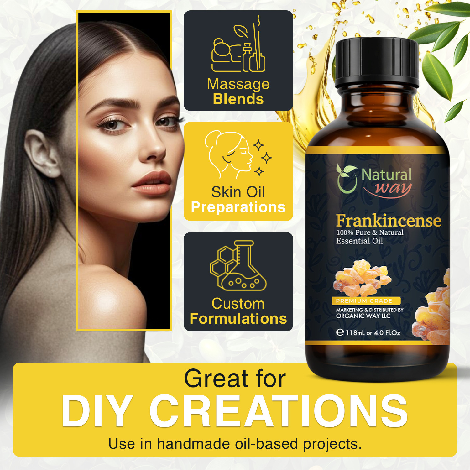 Frankincense Essential Oil | Premium Grade Essential & Massage Oils (4 Fl Oz)