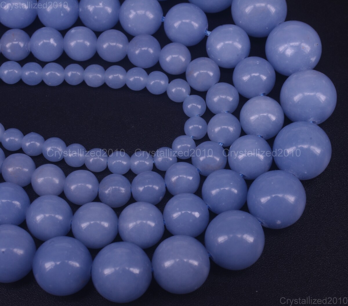 Natural Angelite Blue Gemstone Round Spacer Beads 4mm 6mm 8mm 10mm 12mm 15″