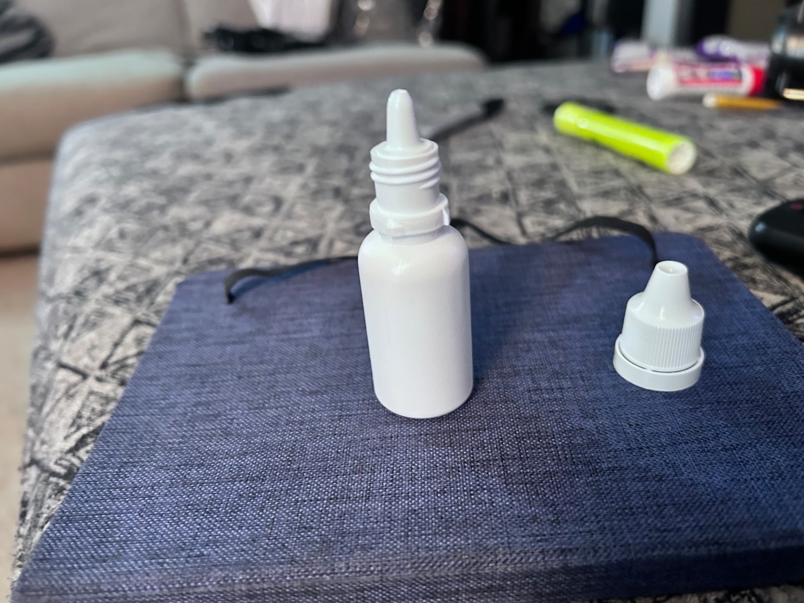 50- White 20ml Plastic Bottle with Dropper Tip and Fresh Seal Cap.