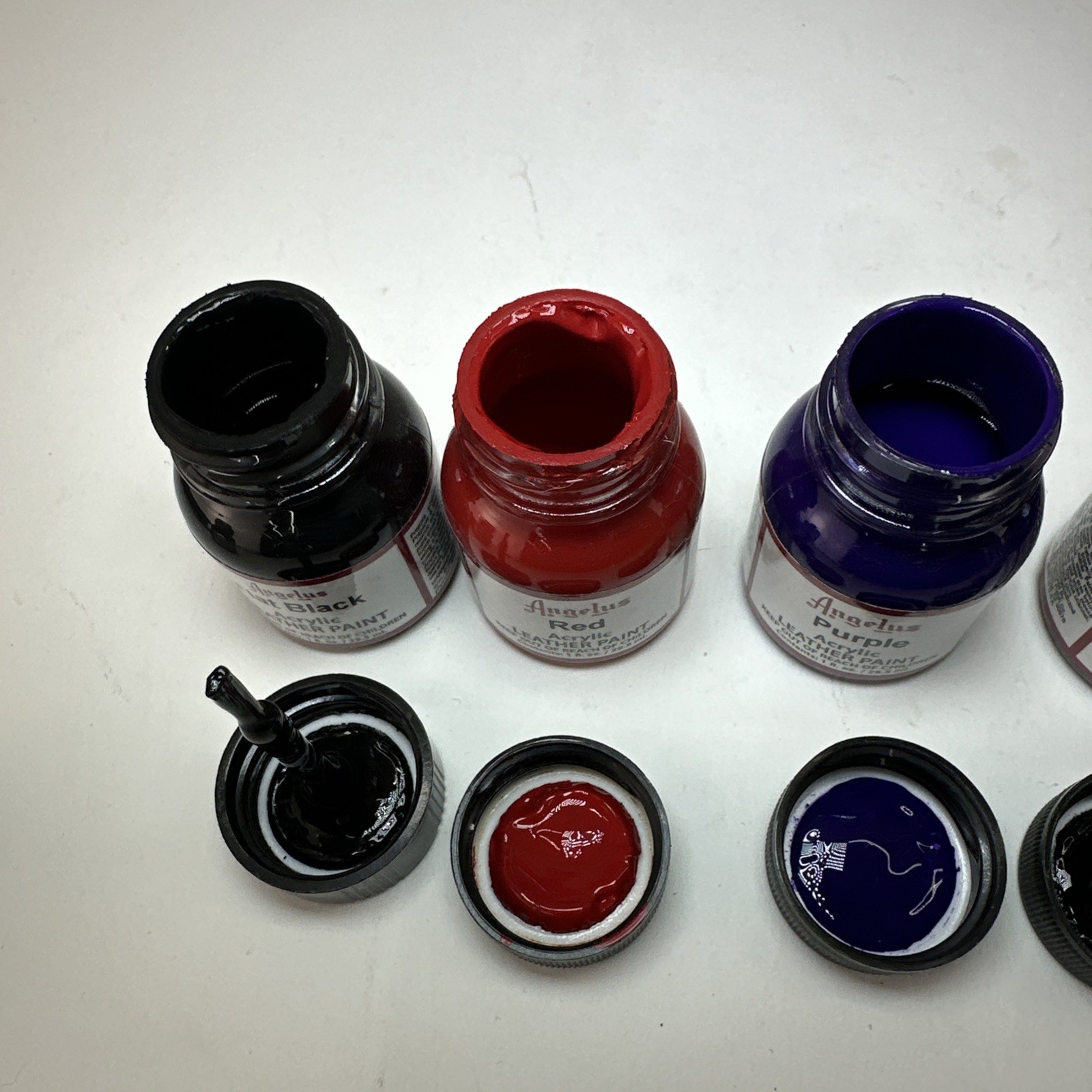 Angelus Acrylic Leather Paint Lot 20x 1oz Mixed Colors Used Sneaker Custom