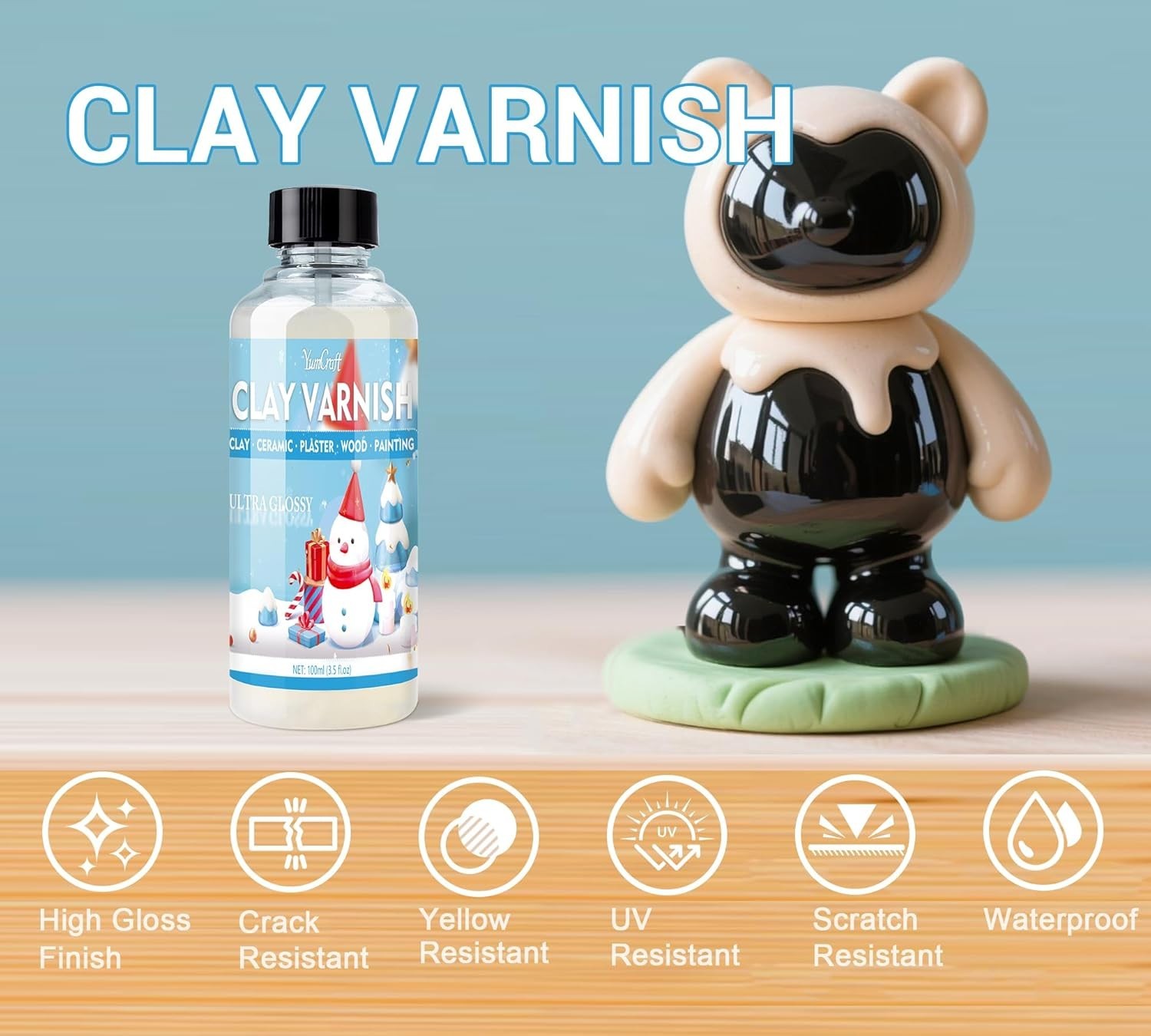 Air Dry Clay Glaze, Ultra Gloss and Matte Clay Varnish for Air Dry Clay/Polym…