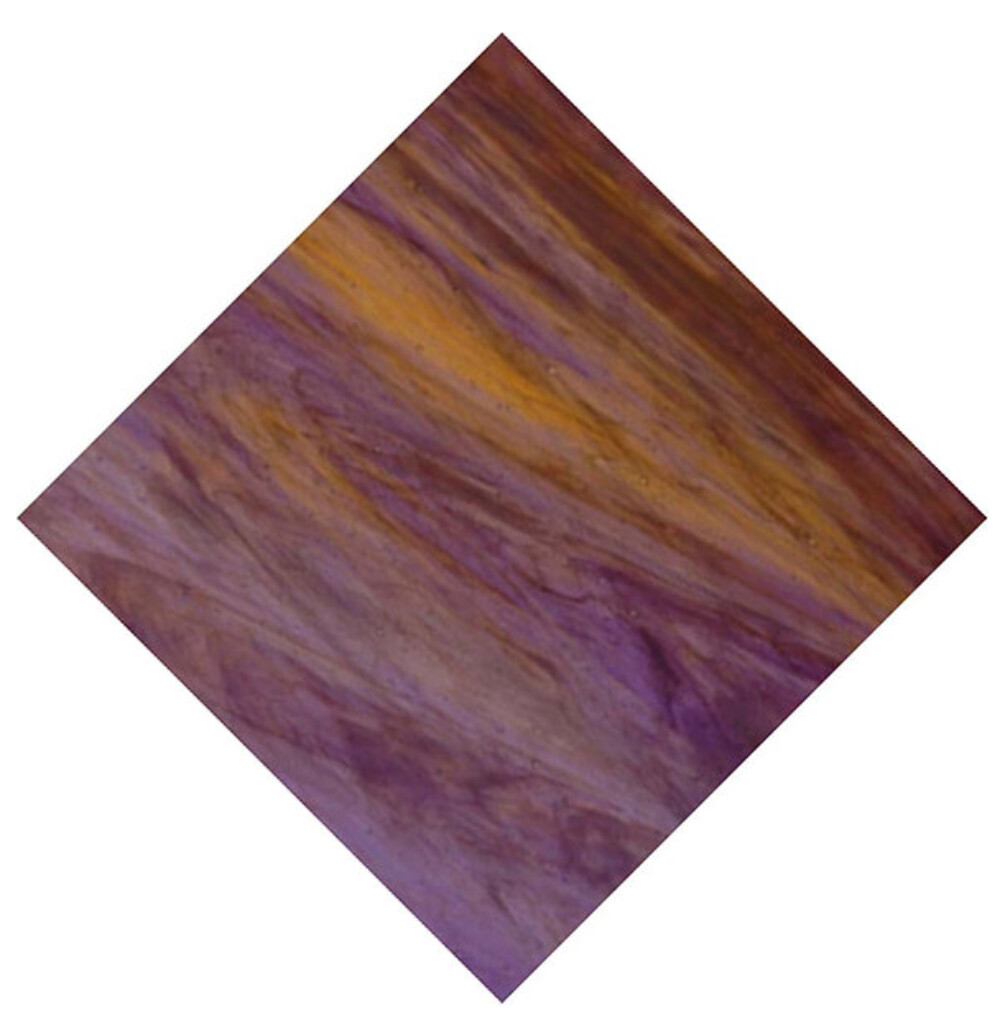8×10 in Stained Glass: Violet, Medium Amber and White, Wispy Opal