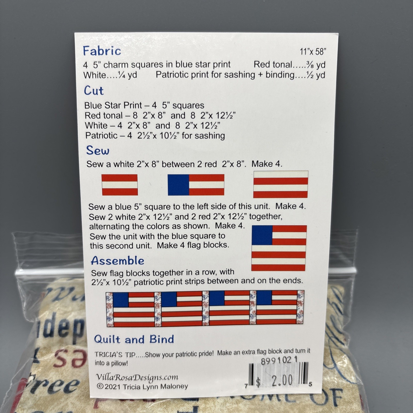 Quilt Table Runner Kits – Villa Rosa Designs Unfurled American Patriotic 11”x58”