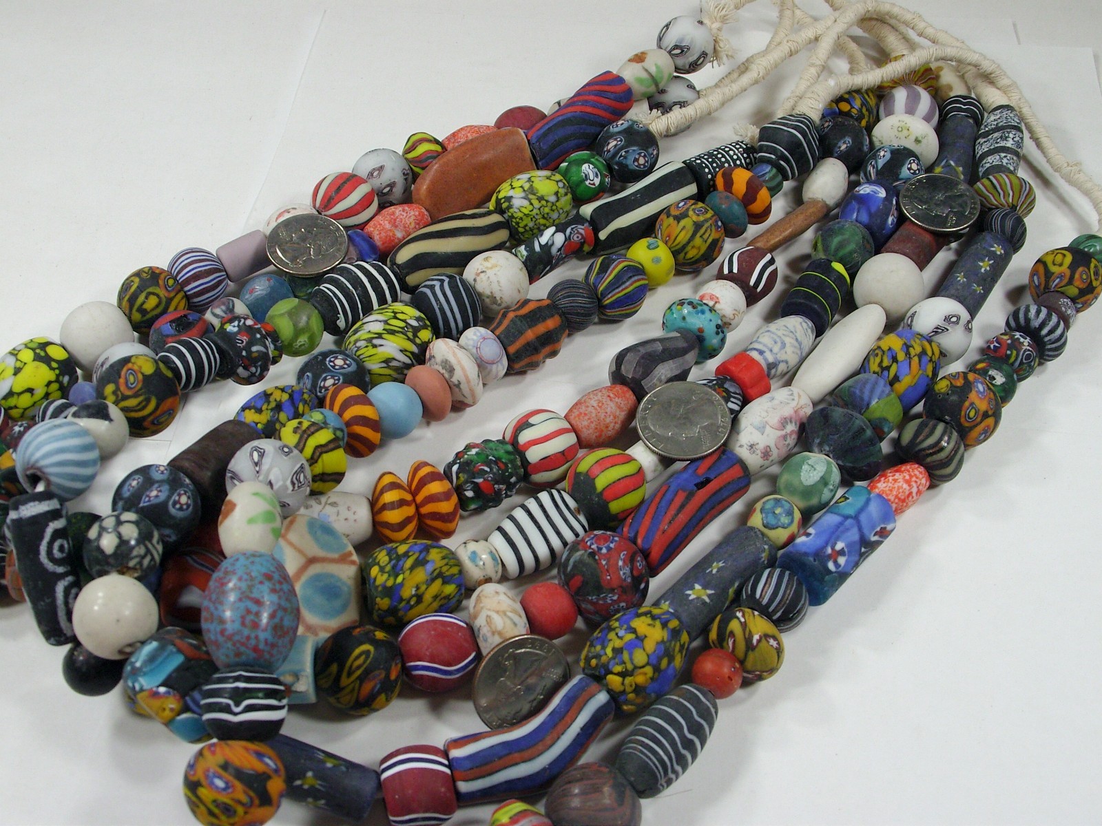 4 Strands 24″ India Handmade 2nd Quality Replica African Trade Beads (PO-9) ⭐