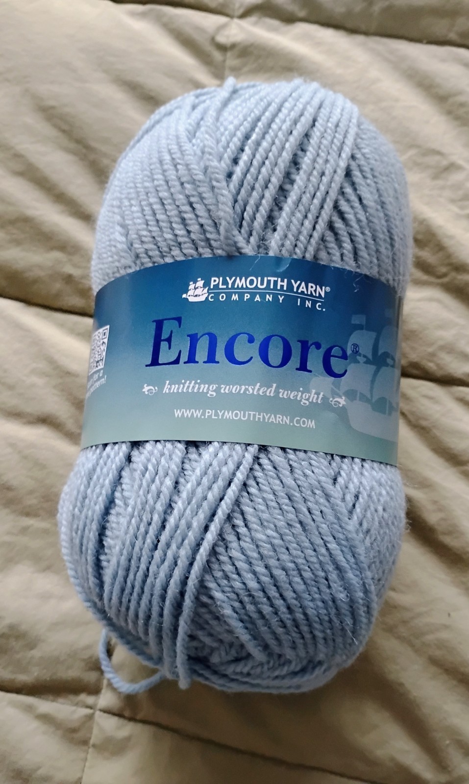 Plymouth Encore Worsted Yarn 75% Acrylic 25% Wool Color 514 Light Wedgewood