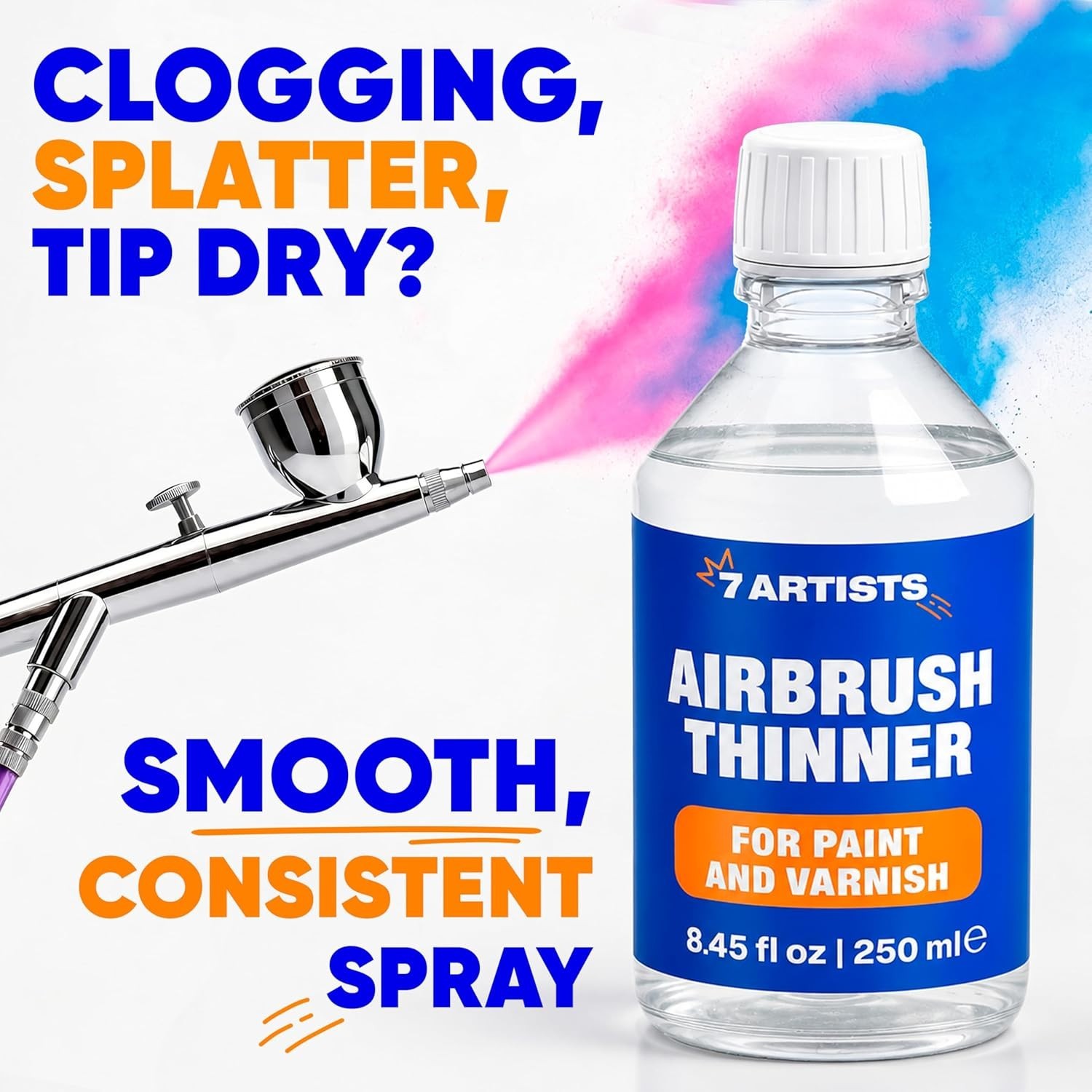 Airbrush Thinner for Acrylic Paint 8.45 fl oz (250 ml) – Water-Based Paint Reduc