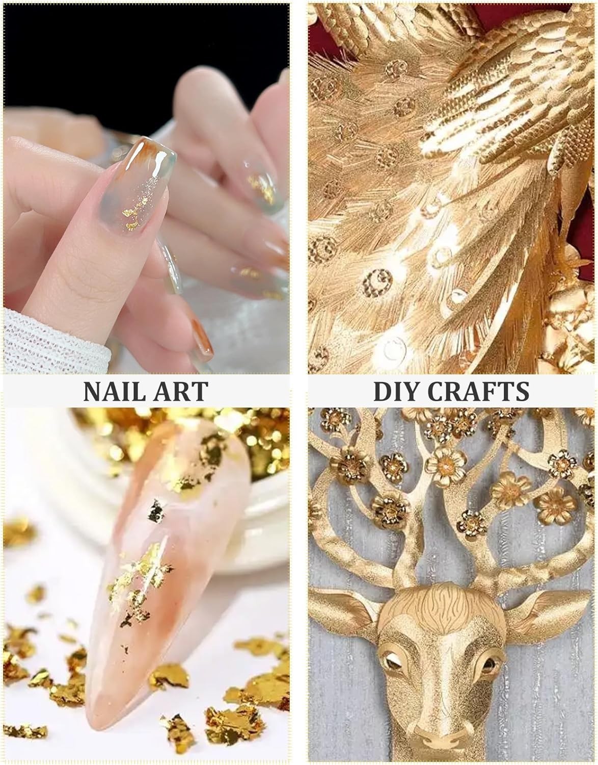100pcs Gold Leaf Sheets for Arts, Gilding Crafting, , Imitation Foils