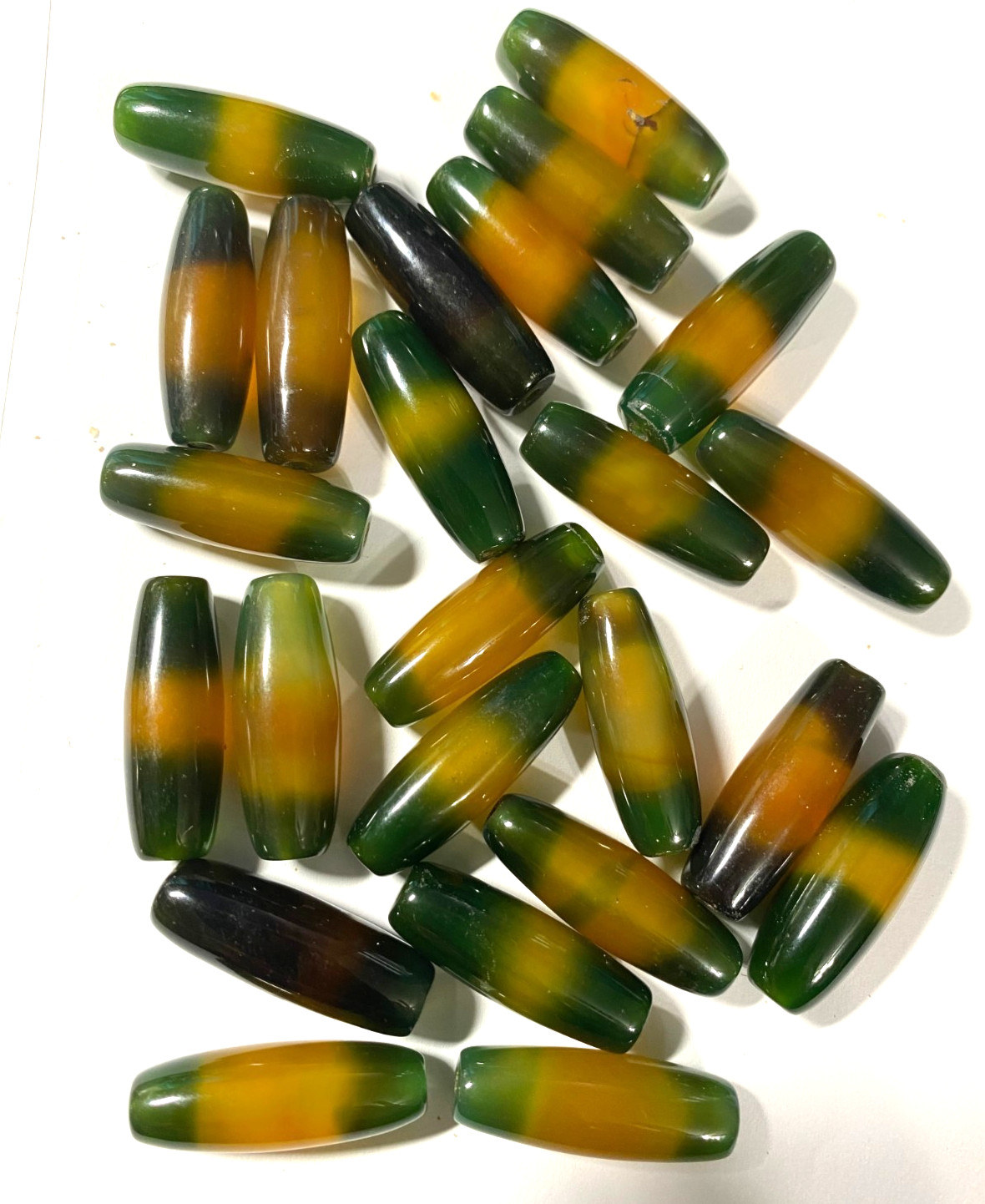 Green Yellow White Banded Druzy Agate Beads 10mm to 50mm