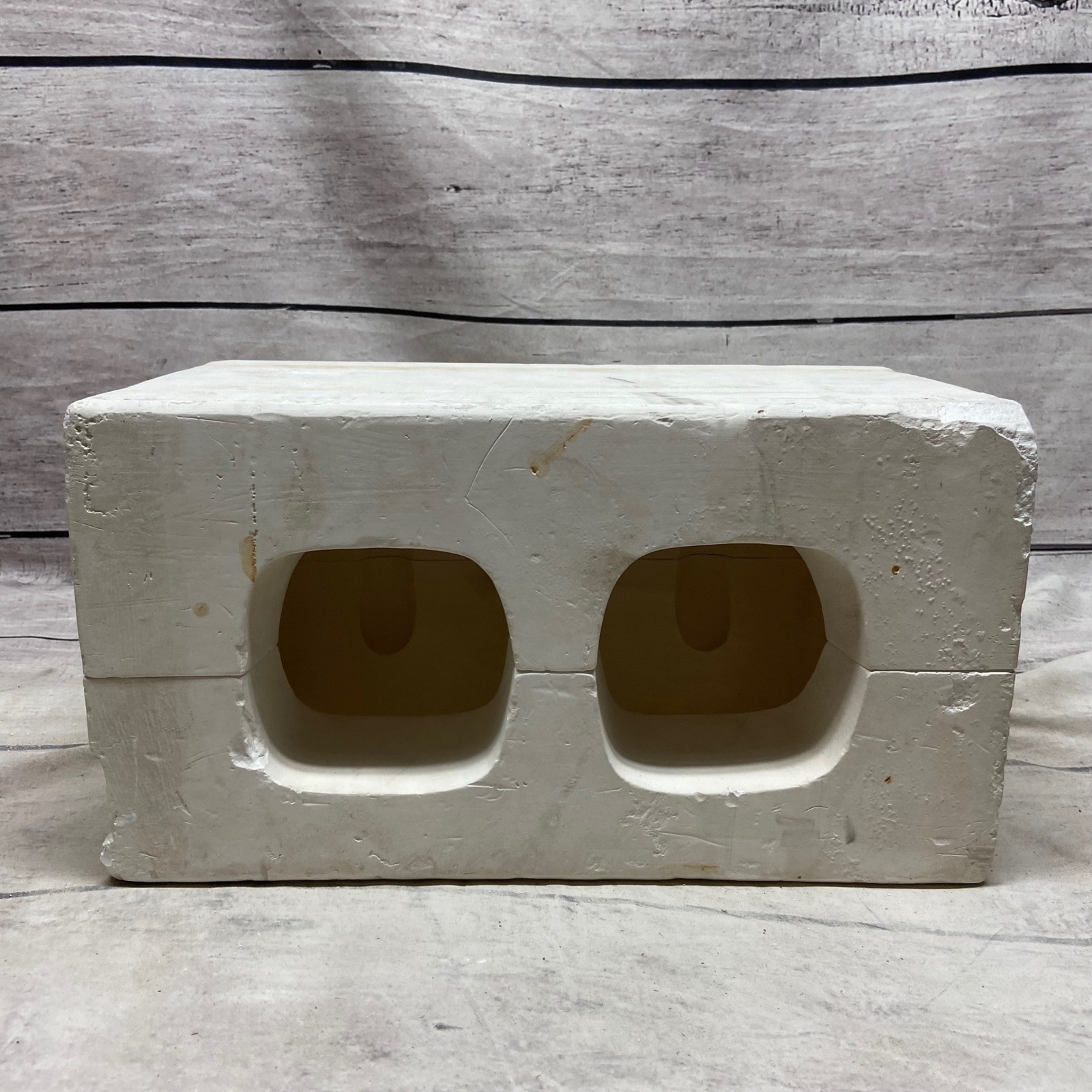 Vintage Ceramic Slip Casting Mold Log Planter with Oak Leaf and Acorn Detail