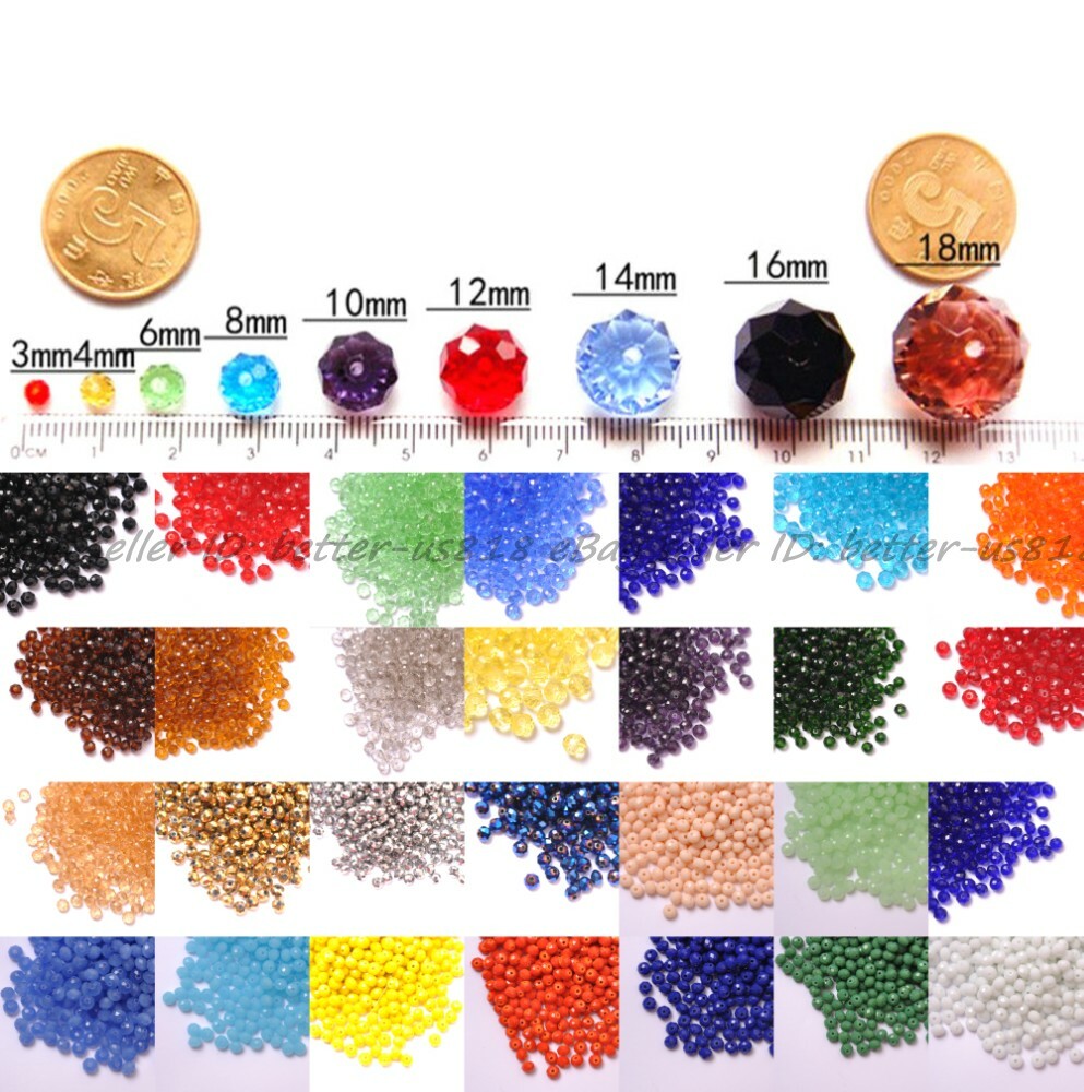 Wholesale Quality Czech Crystal Faceted Rondelle Spacer Beads 4MM 6MM 8MM 10MM