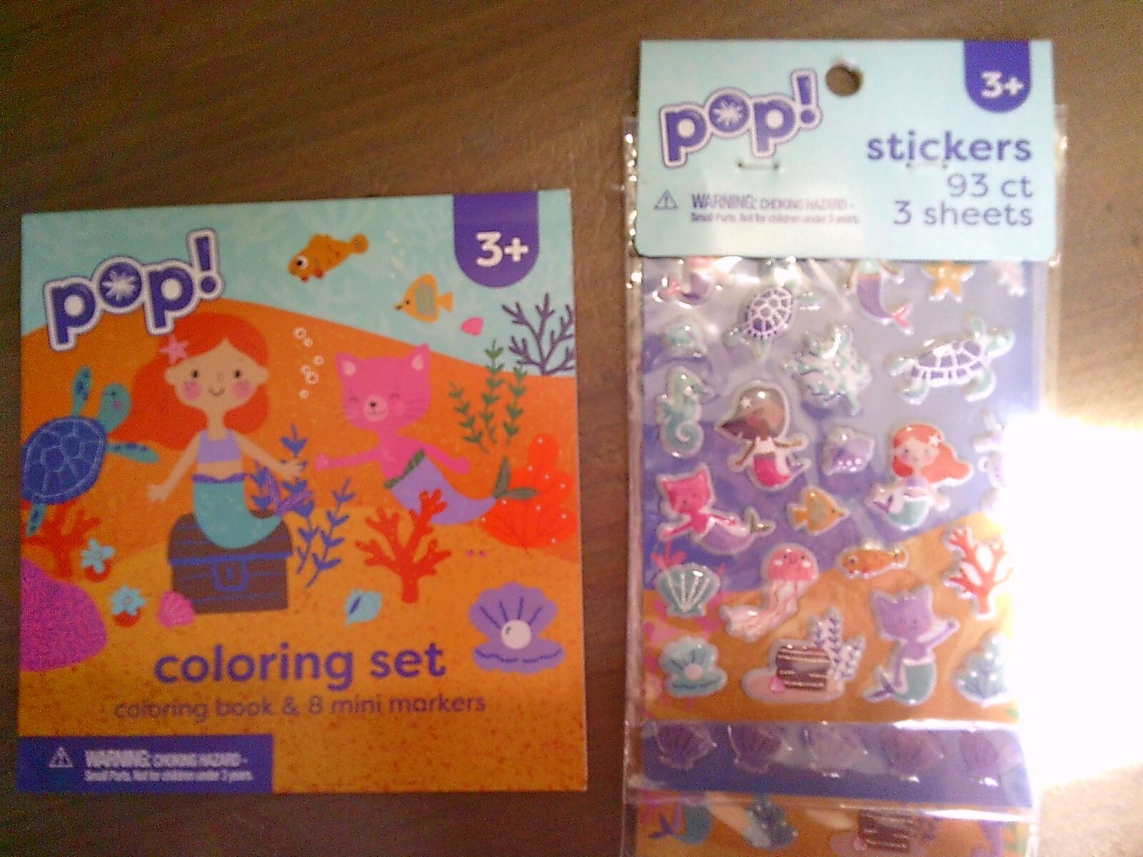 NEW POP! travel size MERMAID OCEAN THEME coloring activity book stickers markers