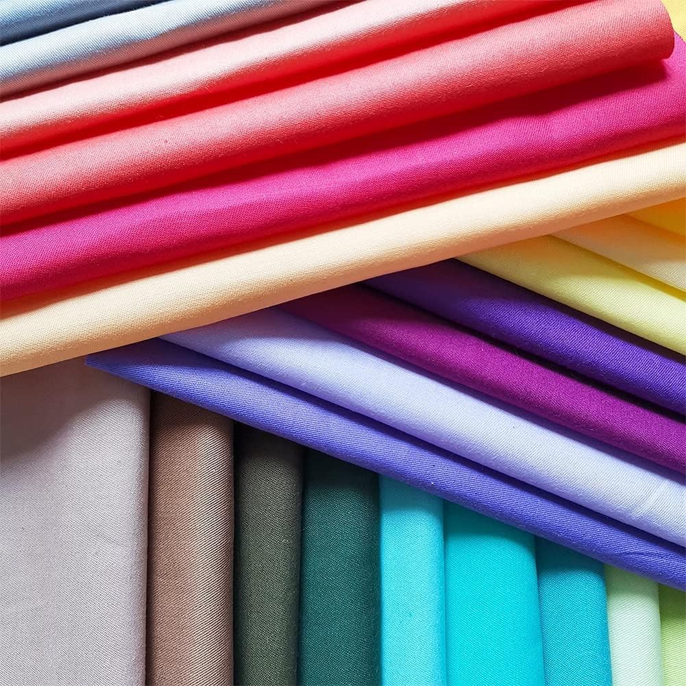 50 Pcs Quilting Fabric Bundles 8″ x 8″ 20cm×20cm Solid Colors Pure Cotton Precut