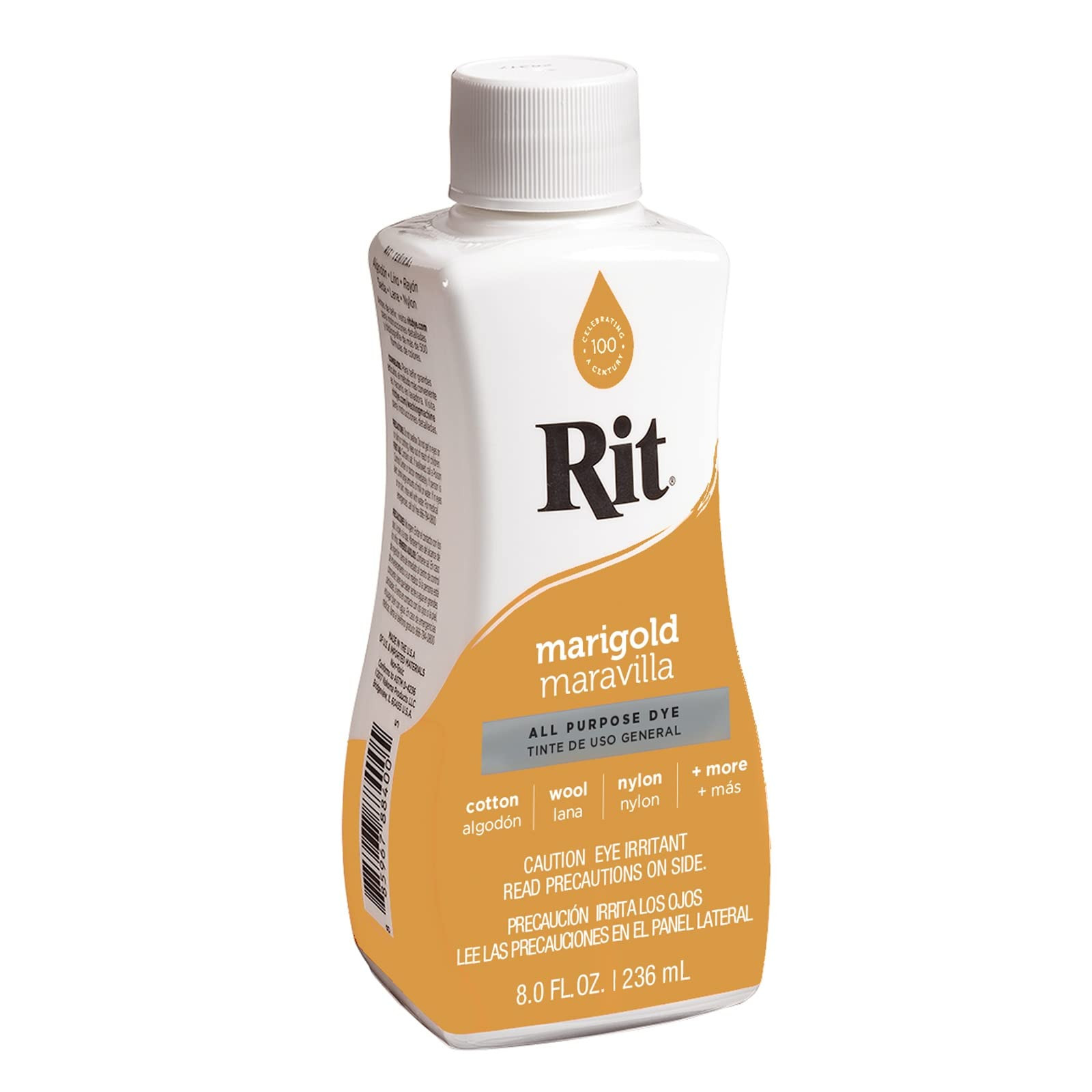 RIT Marigold Liquid Dye 8oz Non Toxic Fabric Dye for Clothing Home Decor Craft