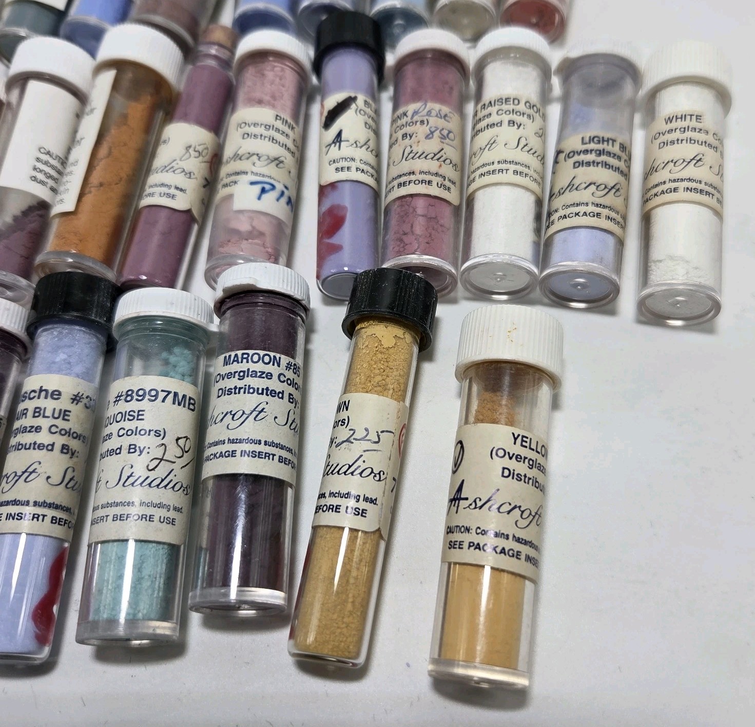 VTG Lot Of 36 China Paint Porcelain Dry Powder Various Manufacturers Ashcroft