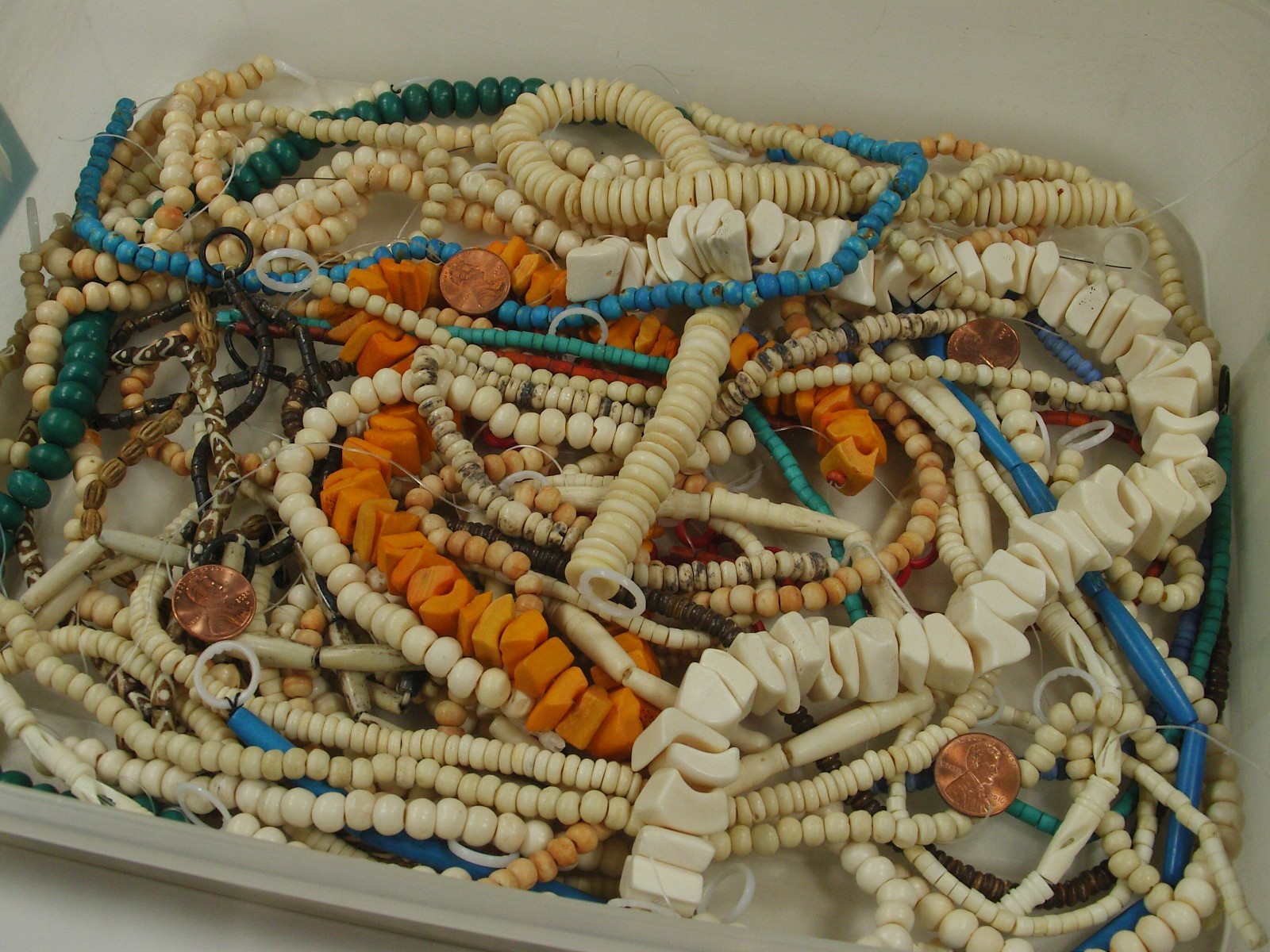 2 Pounds Assorted Shapes and Sizes India Water Buffalo Bone Beads Bulk (KRD-4) ⭐