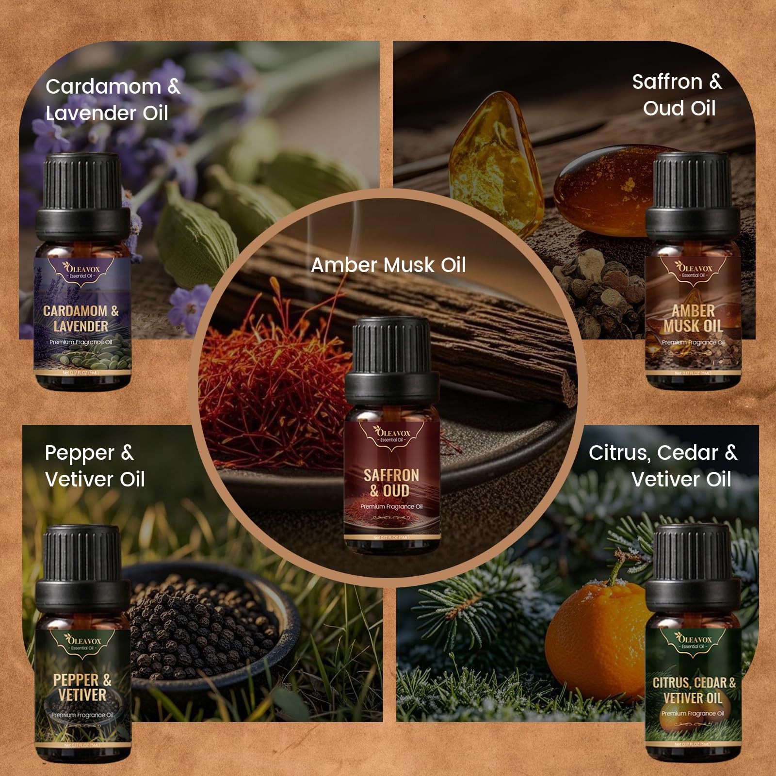 Men Essential Oils Set, Gift For Father, Masculine Fragrance Oils Blends For