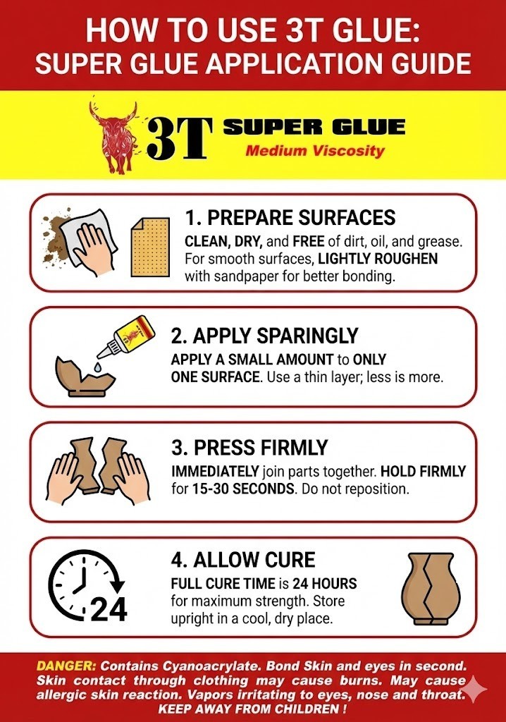 3T 2 oz. Thin, Medium, Thick Supper glue and 2 oz accelerator
