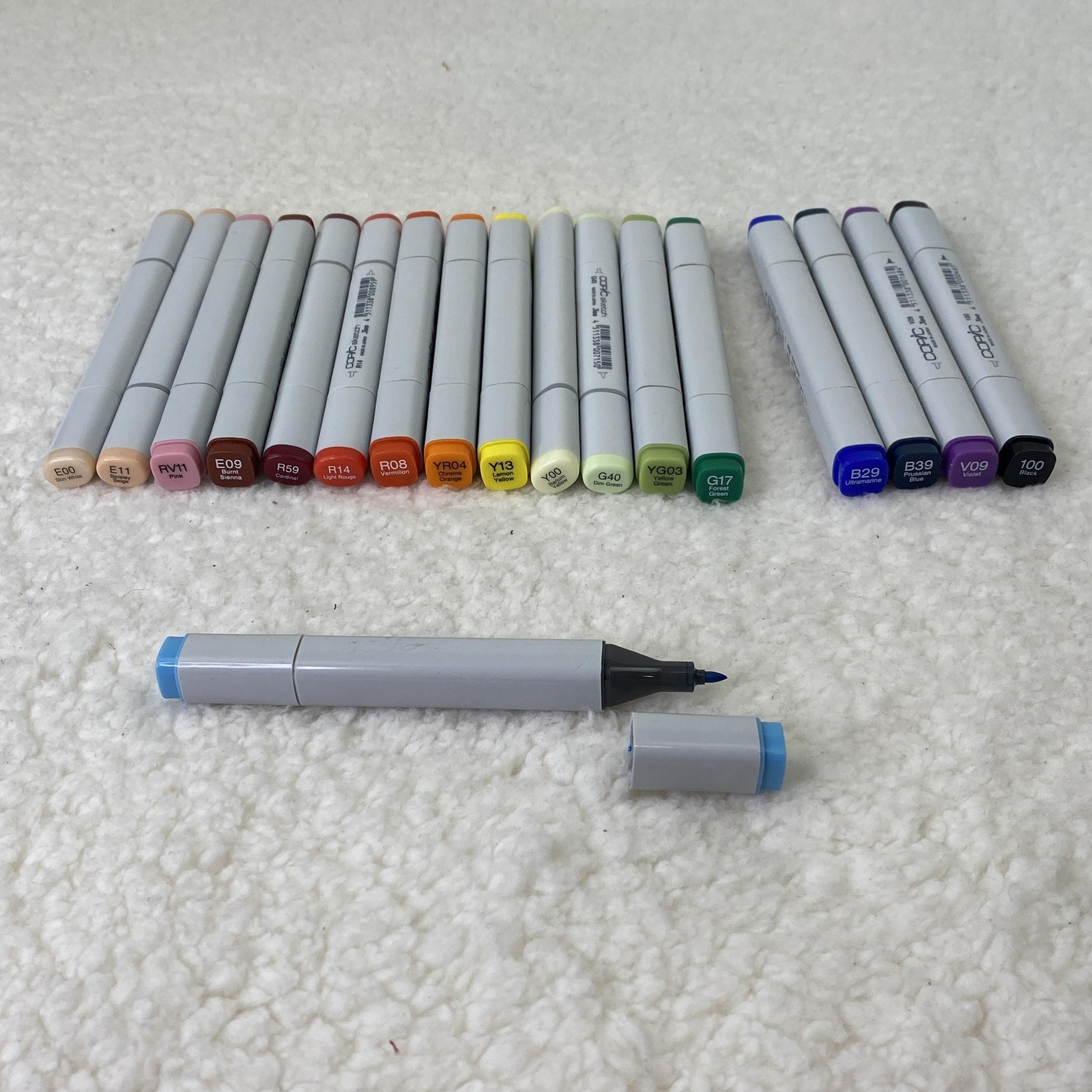Copic Sketch Markers Multicolor Japan Set Of 18 Dual-Tip Alcohol Art Pens