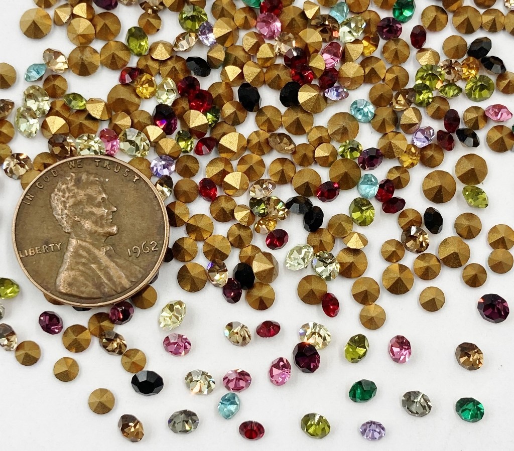 200 Vintage Preciosa Crystal 3mm To 4mm Small Rhinestones – Jewelry Repair J53