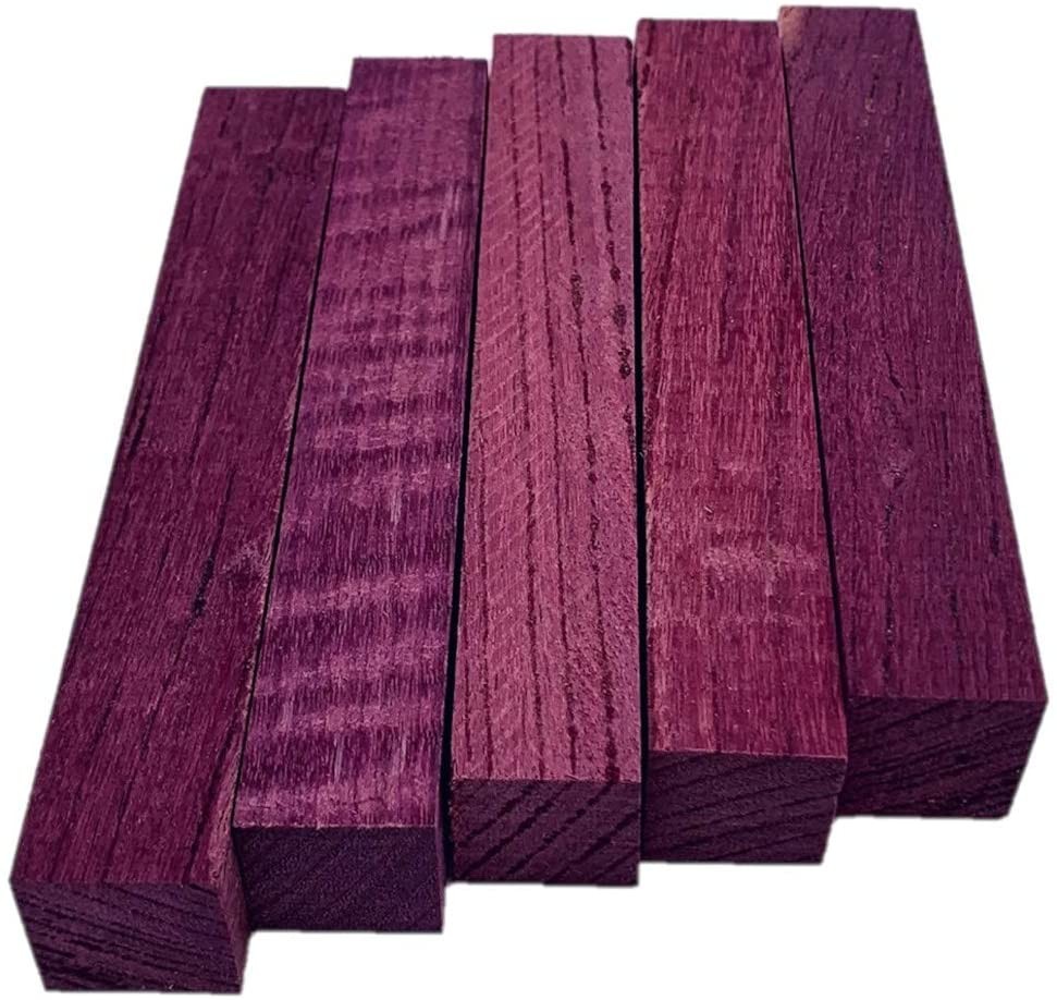 Purpleheart Pen Blanks – 3/4″ x 3/4″ x 5″ (5 Pcs)