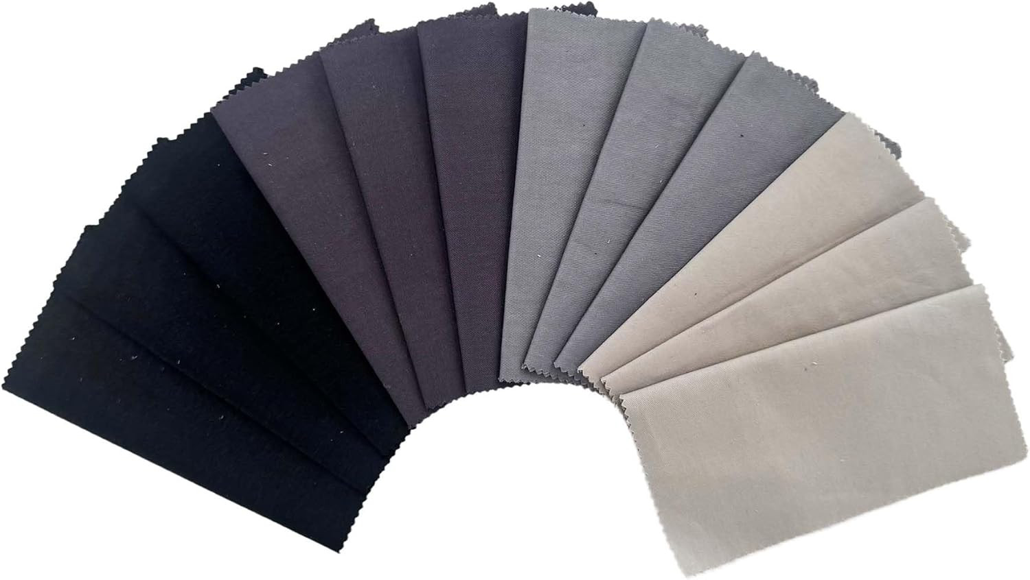 Gray Solid Cotton Fabric Charm Pack 5″ X 5″ Precut Quilt Squares, 42 Pcs (7 Shad