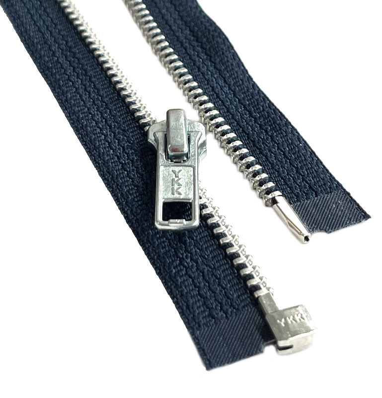 21 Inch YKK #5 Medium Weight Aluminum Metal Jacket Zipper Separating Made in USA