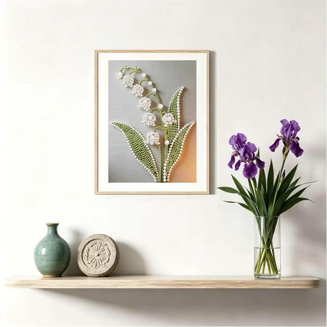 Lily of the Valley Pearl Diamond Painting Kits for Adults,5D Special Shape Di…