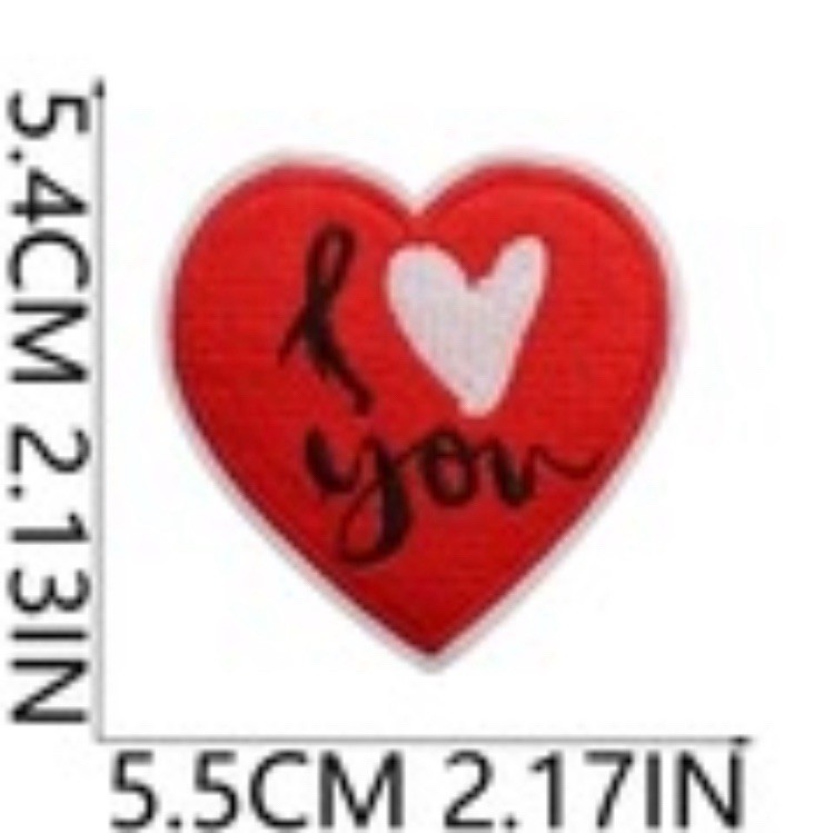 Heart I Love You Embroidered Patch Iron On Sew On Embellishment