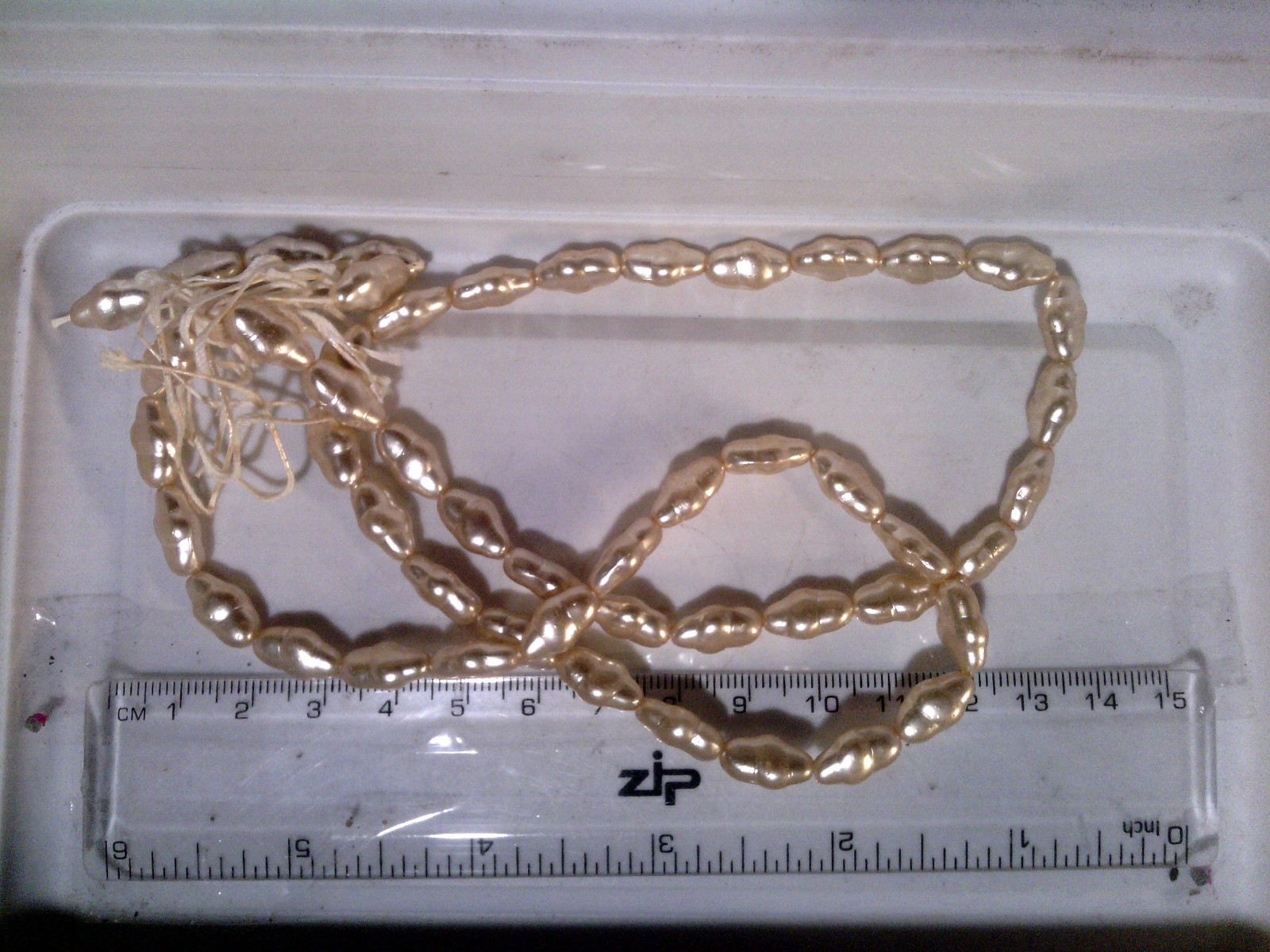 Vtg 50 CREAM BAROQUE PEARL 12m FAUX GLASS BEADS #030920R LL