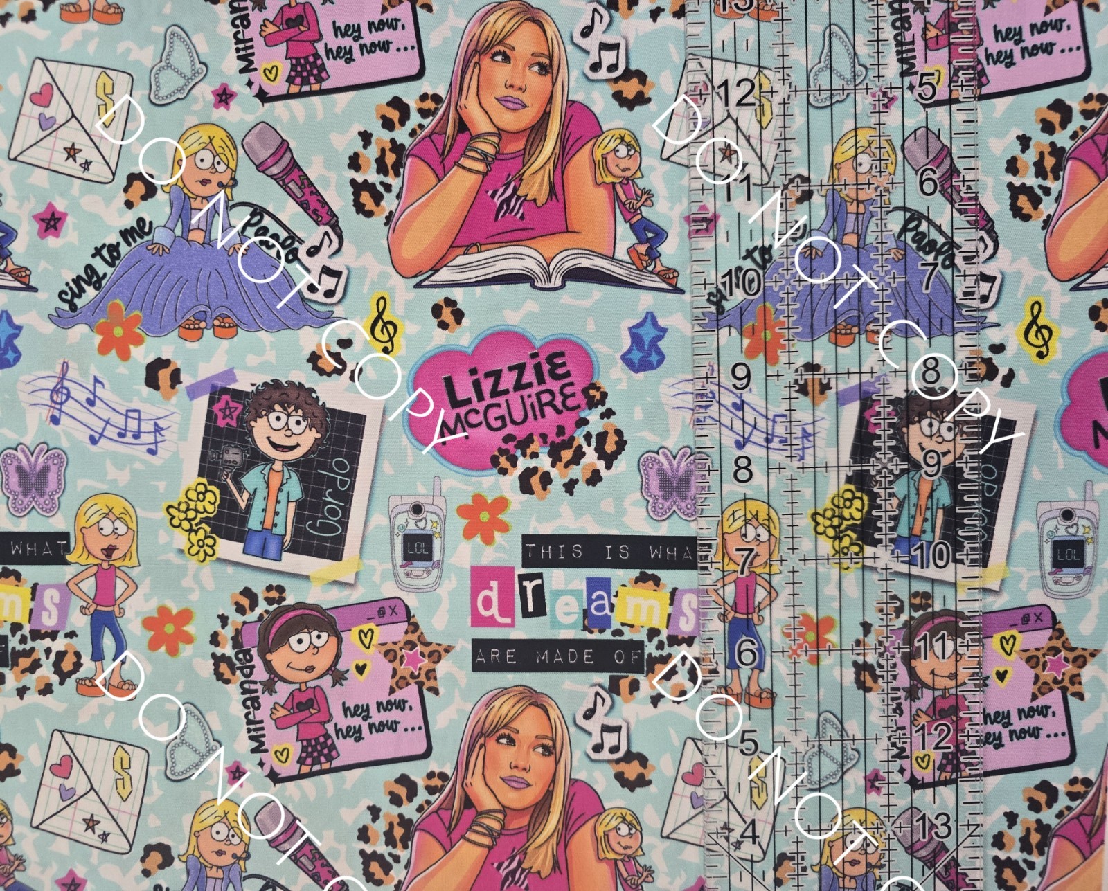 Custom 100% Cotton Woven Fabric Lizzie McGuire Tv Show by the 1/4 Yard 9×56