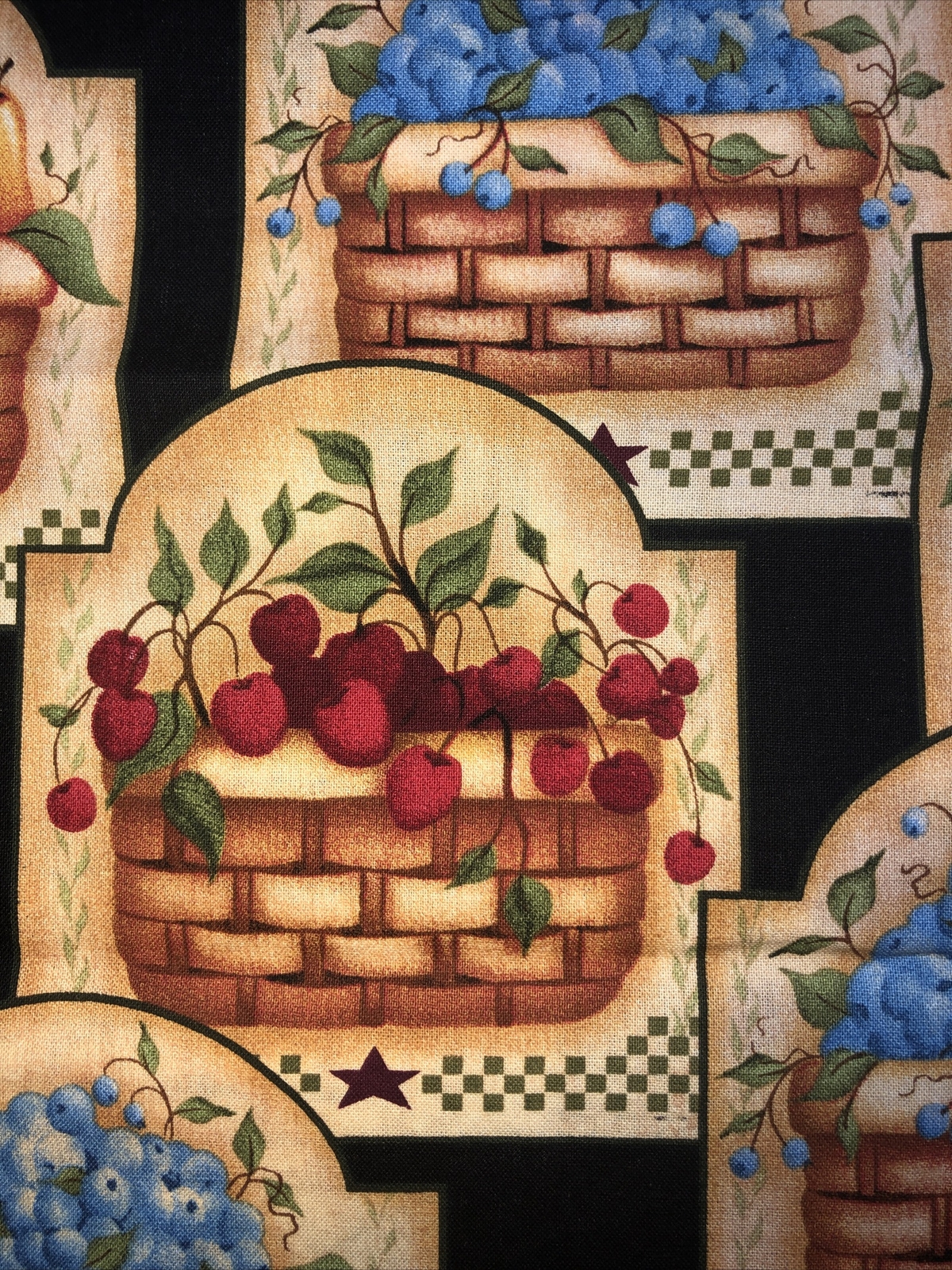 Fruit Baskets Angela Anderson VIP Cranston Cotton Fabric 1/2 Yard (18 By 44”)new