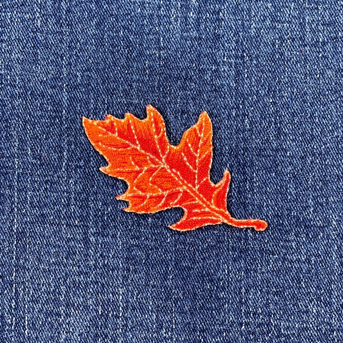 4-Pack Oak Leaf Applique Patch Set Embroidered Autumn Fall Badges 2-7/8″ Iron On