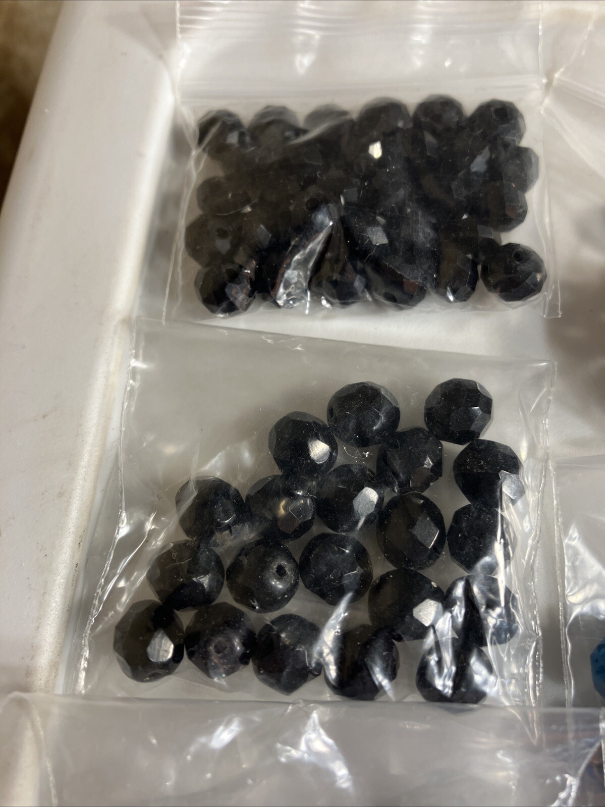 Lot of Crystal Vintage Beads Black Grey Matalic Aurora Borealis