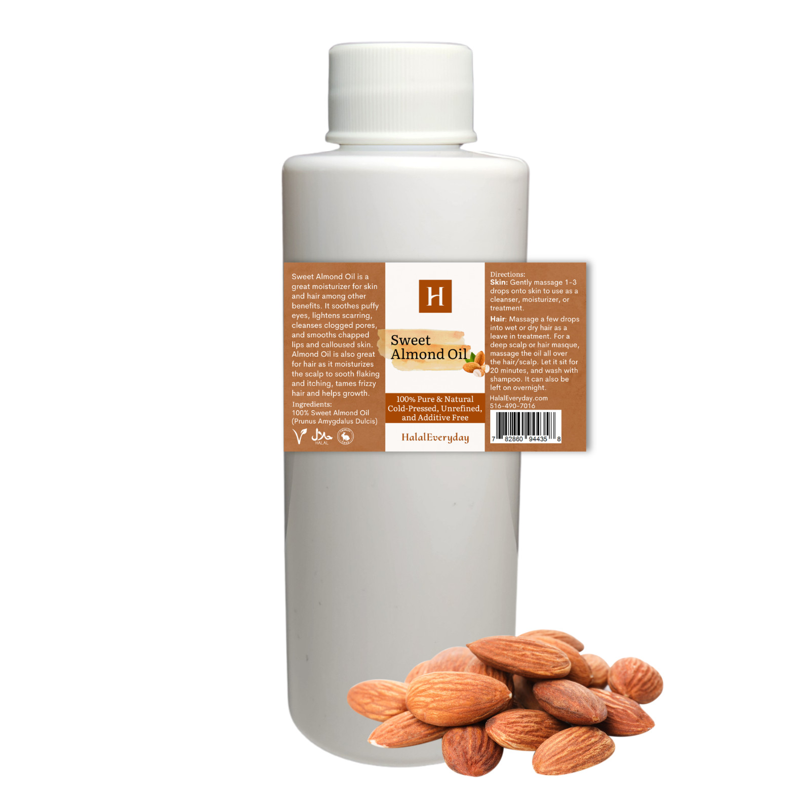 Sweet Almond Oil – 100% Pure Cold Pressed Organic Virgin For Hair Skin Massage