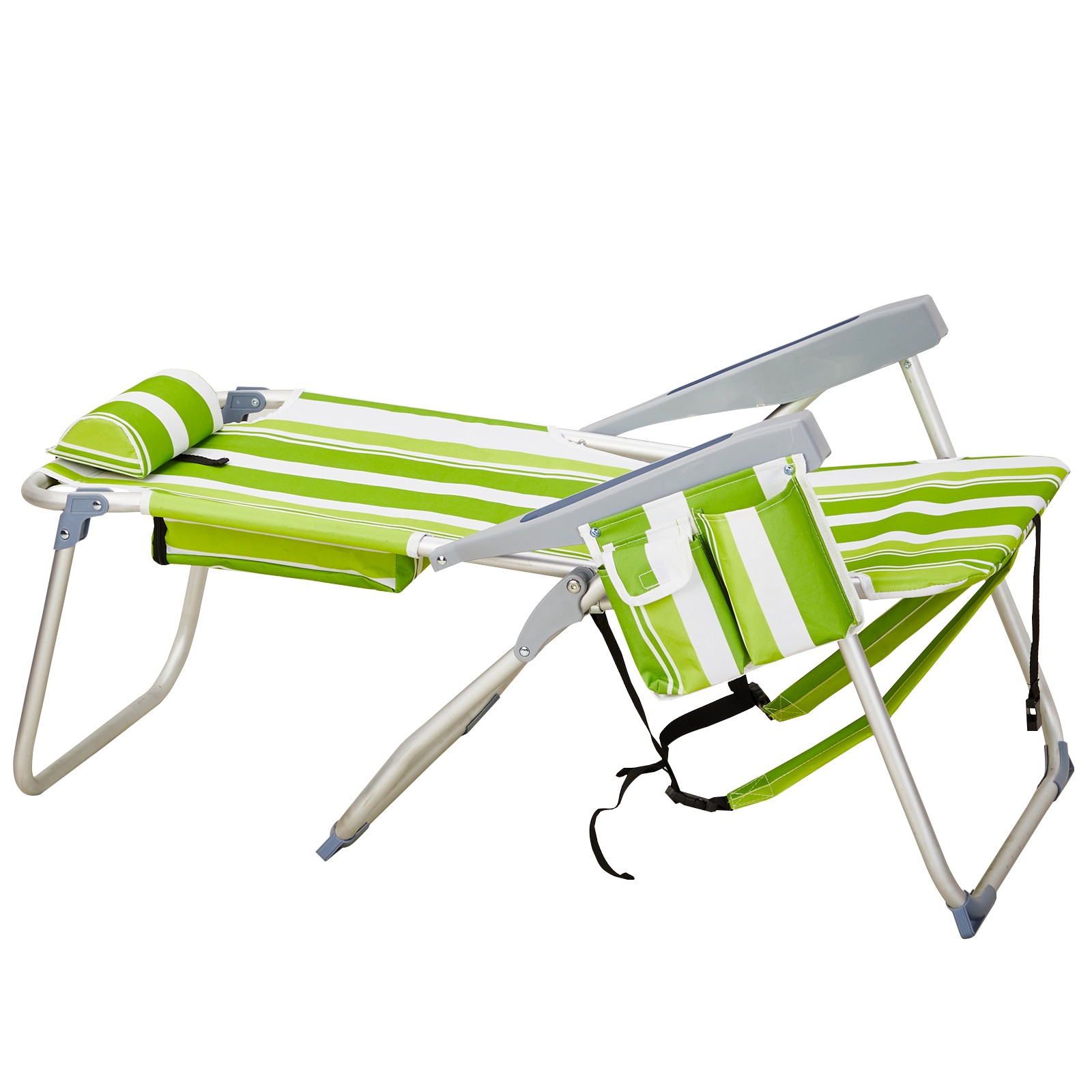 63*70*99cm 100kg Capacity Heightened Oxford Cloth Aluminum Tube Striped Green