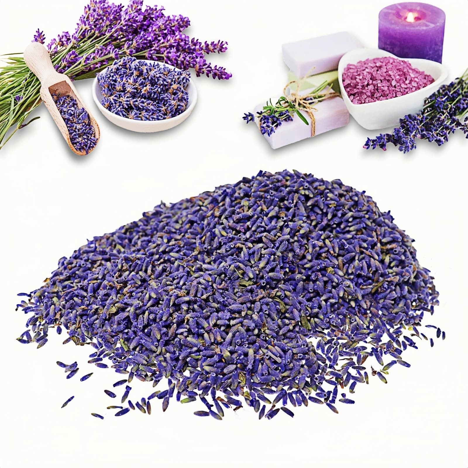 Dried Lavender Flowers 7oz (200g), Calming Natural Lavender Buds for Bath Soa…