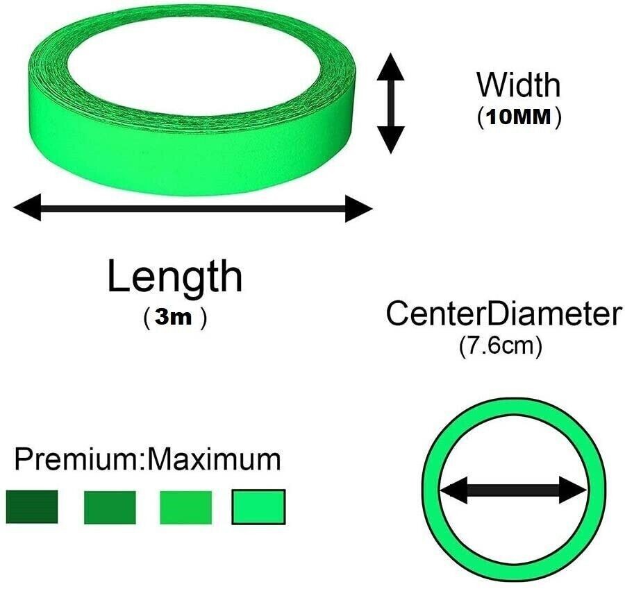 Glow In The Dark Waterproof Luminous Self Adhesive Tape Safety Stickers 3M USA