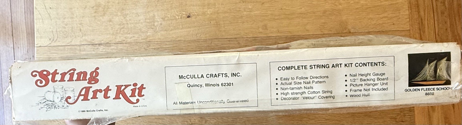 Vintage McCulla Crafts String Art Kit – Golden Fleece Schooner No. 8603 SEALED