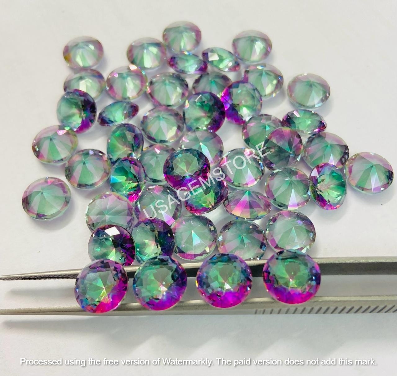 Natural Mystic Quartz Round Faceted Cut Gemstone Loose Gemstone (5MM 15MM)