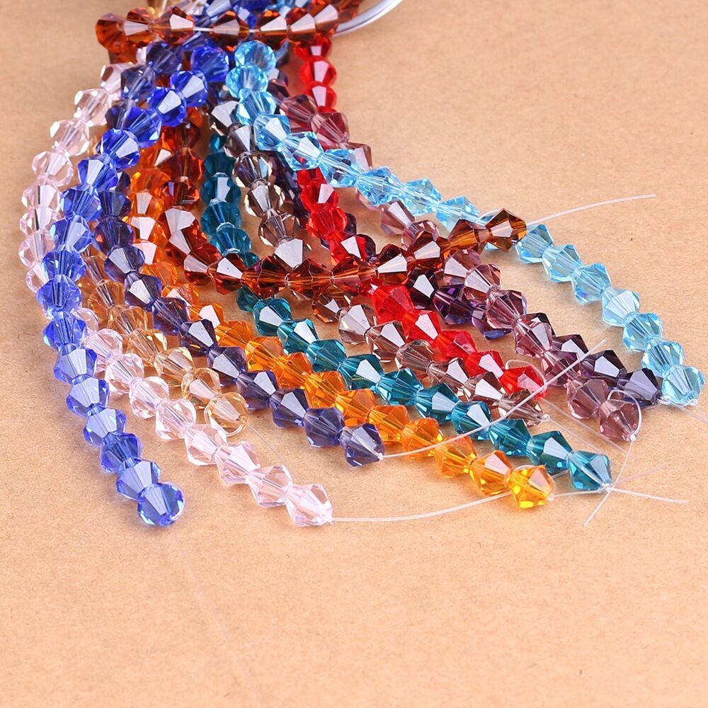 500pcs 6mm Bicone bead Faceted Crystal Glass Beads Color For Choice Wholesales