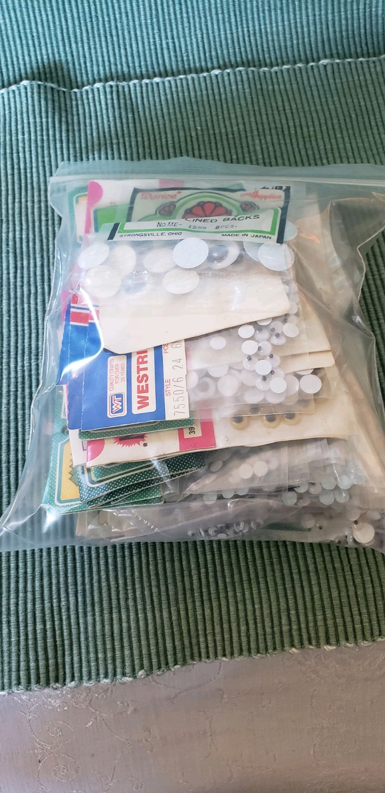 Large Lot Of Glue On Googly Wiggle Eyes, Most NIP, 3 mm to 15 mm