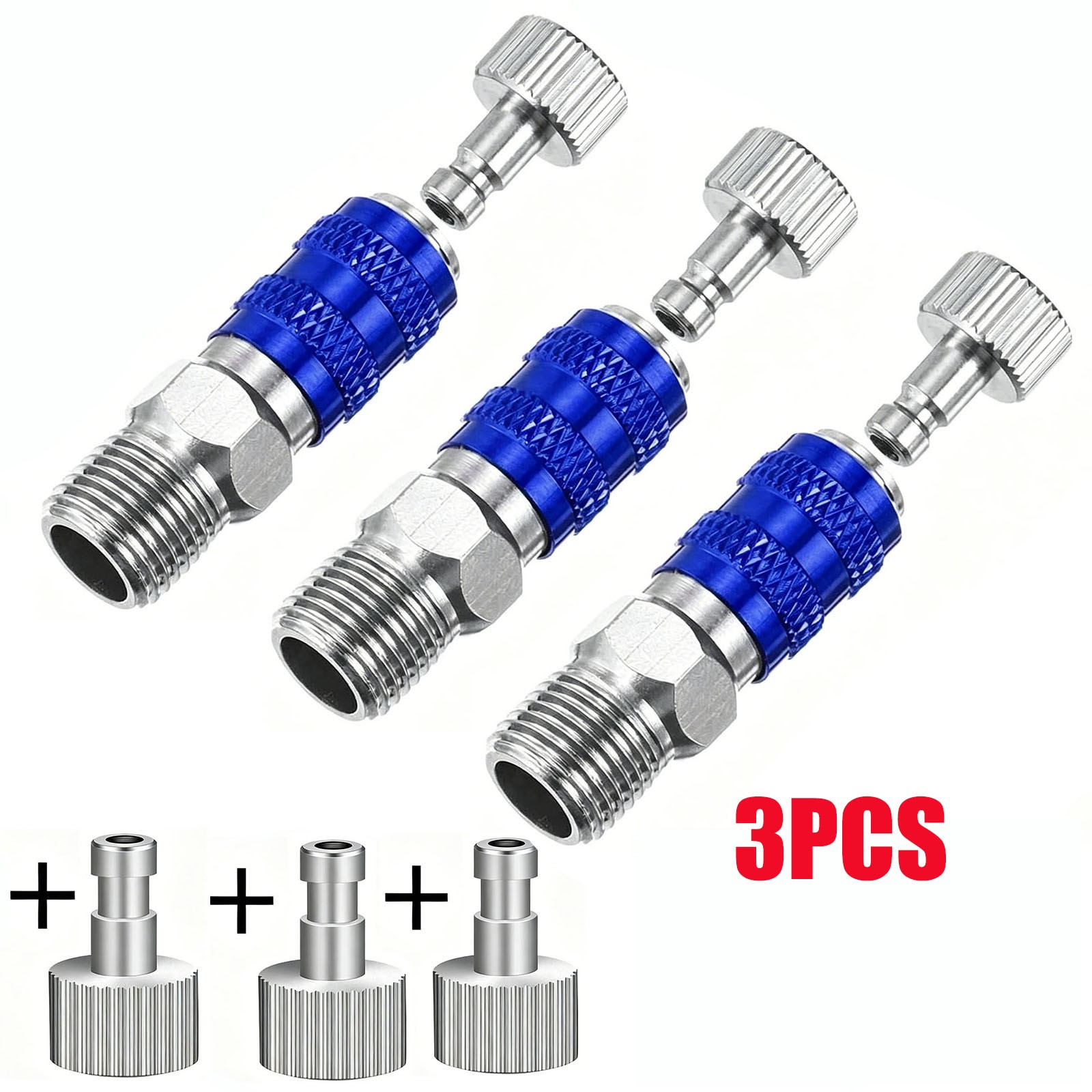 3 Pack 1/8 Air Brush Connector Adapters Air Brush Quick Connect Air Brush Quick