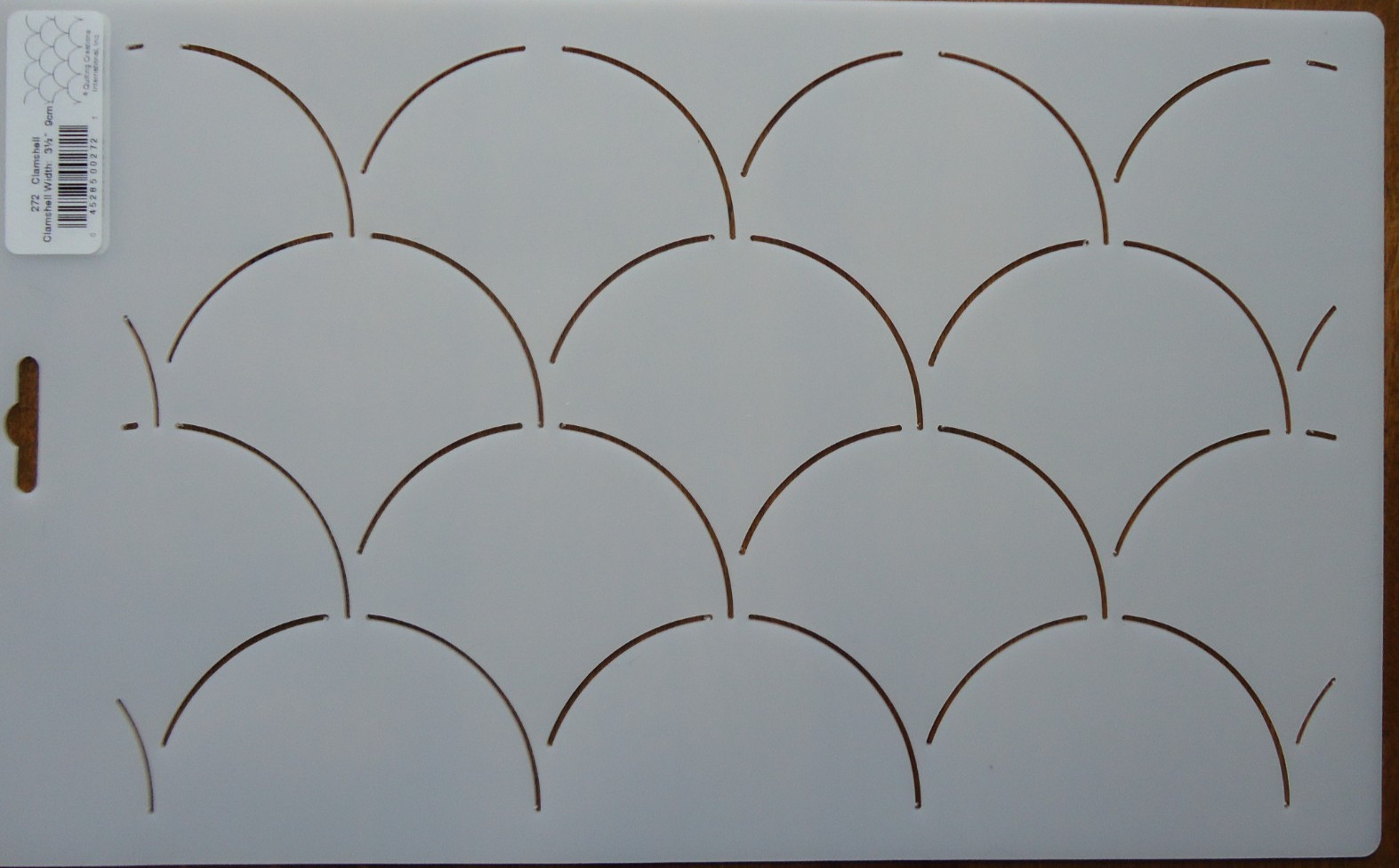 Stencil Quilting 272 Clamshell quilt QC width 3 1/2″ 9cm template sew stitch