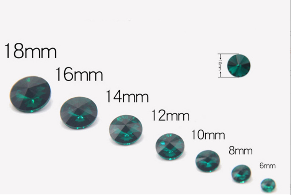 144PCS Point Back Crystals Rhinestone Rivoli Fancy Glass Stones 6mm-18mm Varies
