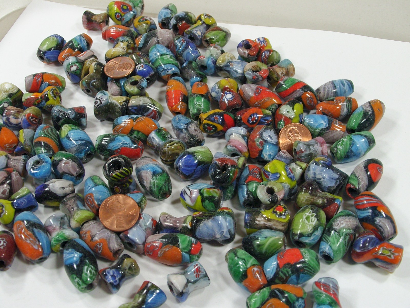 2 Pounds Assorted Shapes and Sizes India Handmade Multicolor Glass Bead (D-11) ⭐