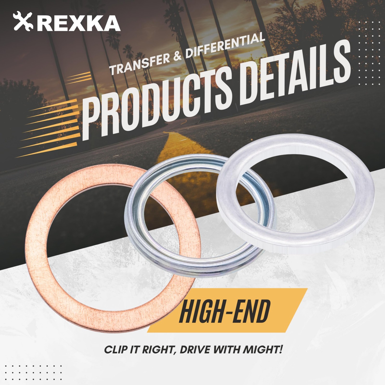 Rexka 12pcs Transfer & & Differential Service Gasket Kit,