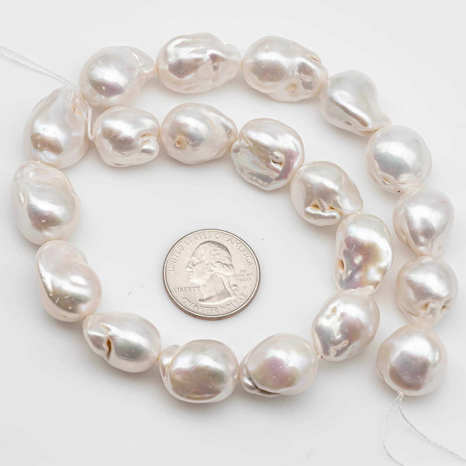 White Baroque Pearl Huge Size from 14x15mm up to 18x23mm Freshwater Flameball P