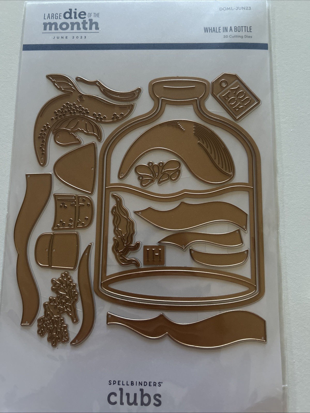 NEW Spellbinders Large Die Of The Month Jun 2023 WHALE IN A BOTTLE